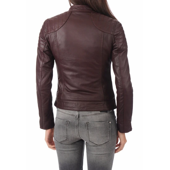 Womens cafe racer brown jacket