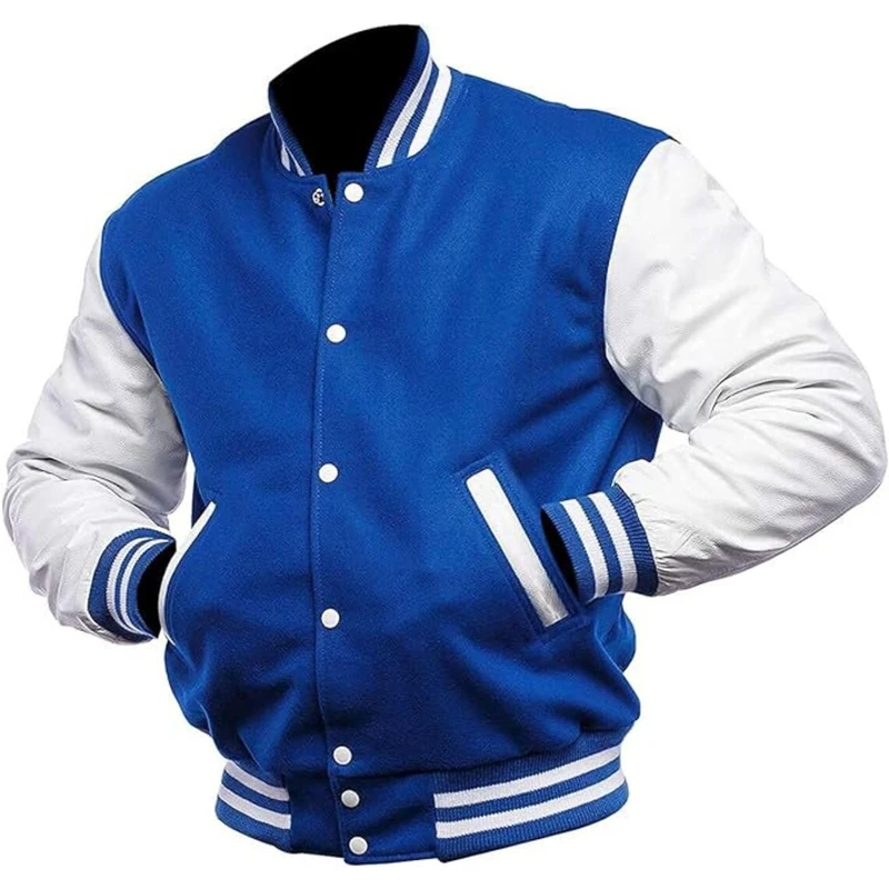 Blue and White Varsity Letterman Jacket