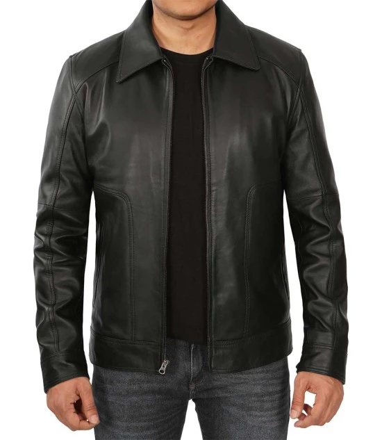Men's Black Vintage Leather Jacket