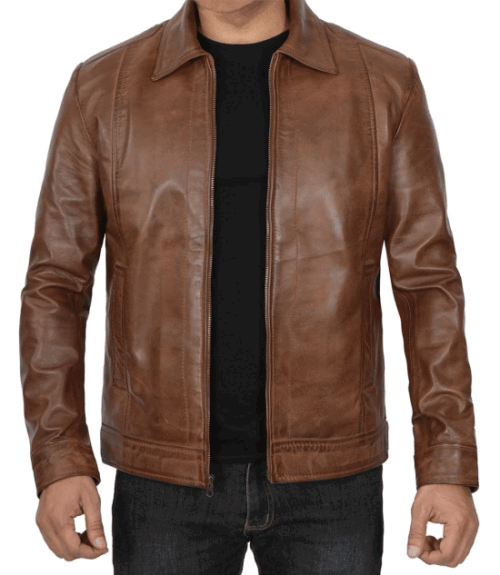 Brown Harrington Leather Jacket
