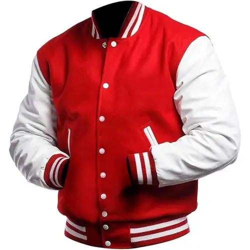 Red and White Letterman Varsity Jacket