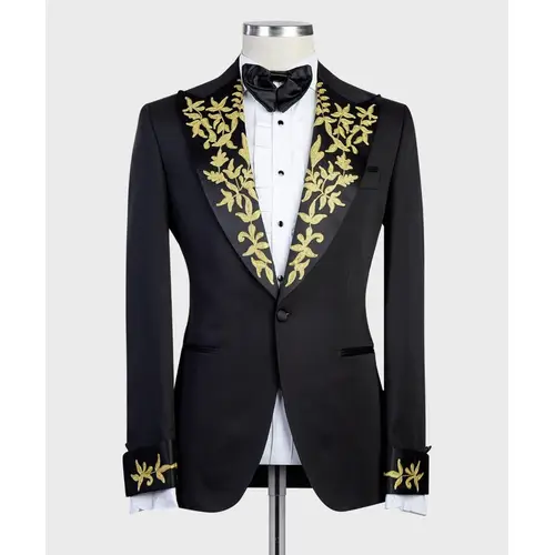 Black Embroidered Suit