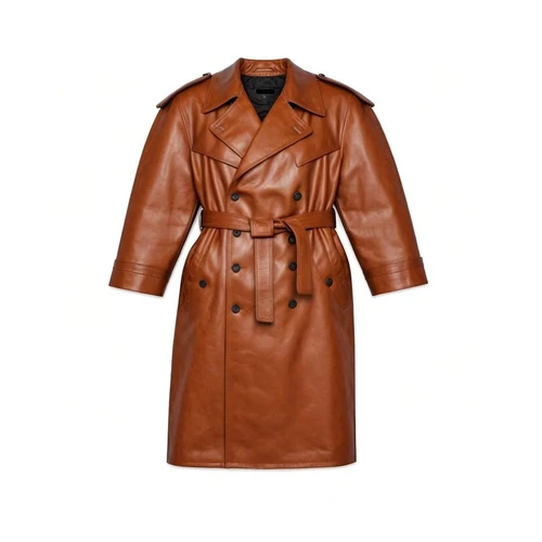 Brown Leather Coat for Women