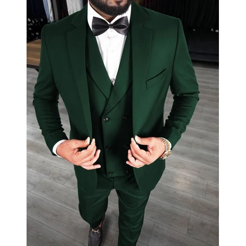 Green 3 Piece Suit for Men