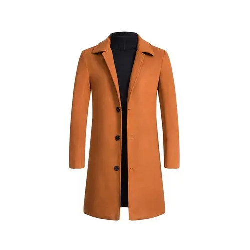 Orange Wool Coat for Men