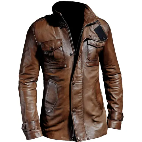 Men-Brown-Trucker-Leather-Jacket