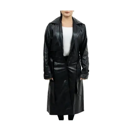 Womens-Black-Leather-Long-Coat