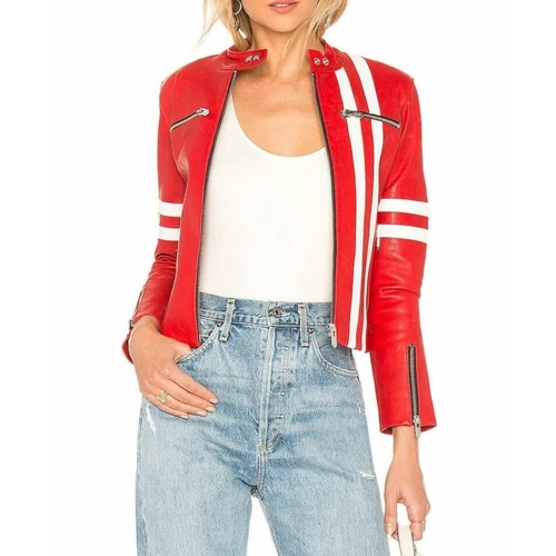 Womens-Red-with-White-Stripes-Leather-Jacket