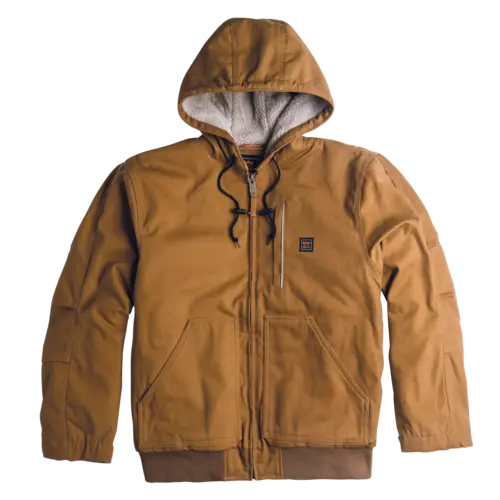 Men-Brown-Bomber-Hooded-Work-Jacket