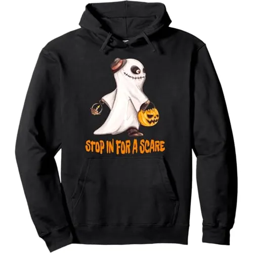 Halloween-Ghost-Stop-In-for-a-Scare-Black-Hoodie