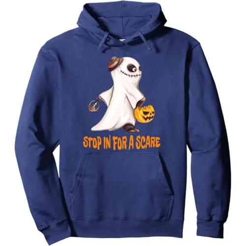 Halloween-Ghost-Stop-In-for-a-Scare-Navy-Blue-Hoodie