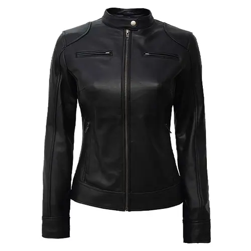 Premium Black Motorcycle Leather Jacket