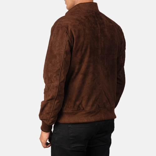 Shane Mocha Suede Bomber Jacket Classic Luxury Outerwear