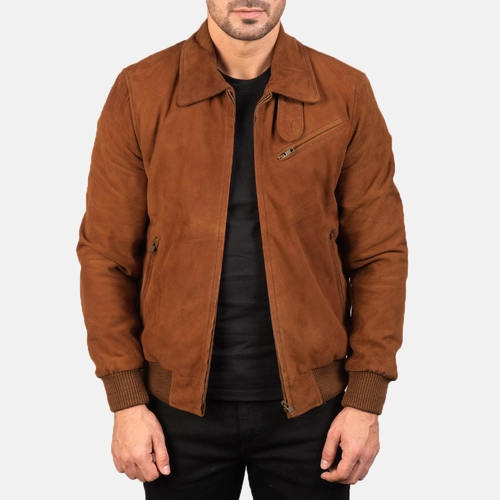 Tomchi Tan Suede Leather Jacket Timeless Vintage Style