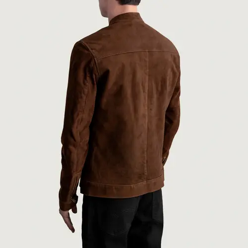 Zen Brown Suede Biker Jacket Classic Vintage Moto Style